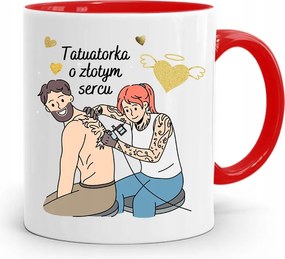 Tetoválóknak Tetováló Bögre Piros Ajándék fényképes nyomtatással