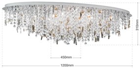 Orion - Kristály mennyezeti lámpa CRYSTALRIVER 21xG9/40W/230V fényezett króm