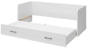 Egyszemélyes széthúzható ágy 80 cm Tetrix 13 (fényes fehér) (tárolóhellyel). 1098494