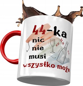 Piros Bögre Születésnapra 44 44-es 44-es Ajándék Nyomtatott Fotóval