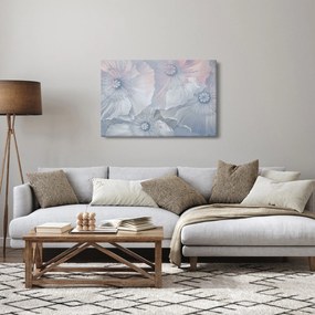 Kép - Kék virágok a falon (90x60 cm)