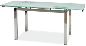 GD 017 bővíthető asztal /Fehér üveglap virágmintával