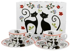 Cicás Porcelán eszpresszó kávés csésze + alj 100 ml 2 személyes dobozban