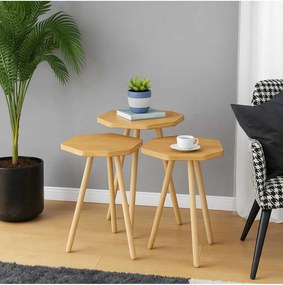 Dohányzóasztal, fenyő, Ø34 cm – Peka-155