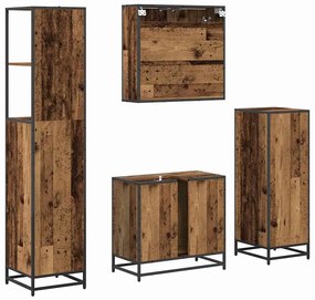 Fürdőszoba bútor szett 4 pcs Régi fa 65 x 33 x 60 cm Faanyag