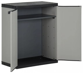 szürke és fekete kerti PP szeméttároló 68 x 40 x 85 cm