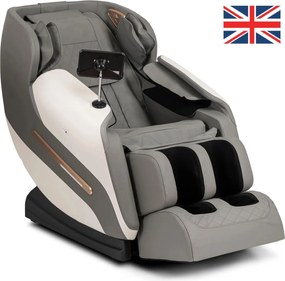 Fotel Masujący VX MAX Szary Ekoskóra Angielskie Menu