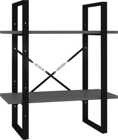 vidaXL kétszintes szürke szerelt fa könyvszekrény 60 x 30 x 70 cm