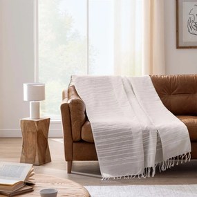 Krémszínű pamut ágytakaró 180x220 cm Lilia – douceur d'intérieur