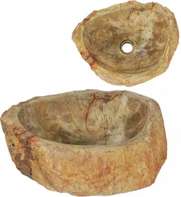 Krémszínű őskő mosdókagyló 45x35x15 cm