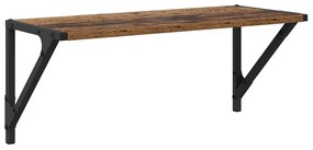 vidaXL Falpolcok polcokkal 2 pcs Öreg fa 60 x 25 x 25,5 cm Faanyag