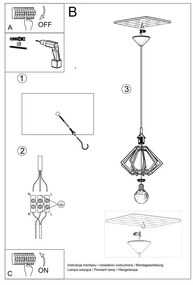 Natúr színű függőlámpa fa búrával ø 27,5 cm Toranja – Sollux