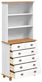 Hutch “ASKIM” Fehér 91x40x199.5 cm Tömör Fenyő, Hutch ASKIM&quot; Fehér 91x30x104 cm Tömör Fenyő, Fiókos Szekrény &quot;ASKIM&quot; Fehér 91x40x95.5 cm Tömör Fenyő&quot;