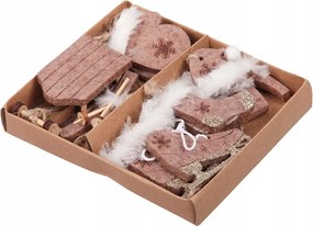 Karácsonyi Medálok Rózsaszín Filc Mix 6 db-os