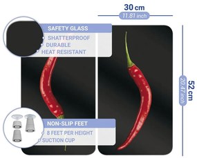 Edzett üveg tűzhely fedőlap szett 2 db-os 30x52 cm Peperoni – Wenko