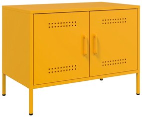 2 db mustársárga acél TV-szekrény 68 x 39 x 50,5 cm