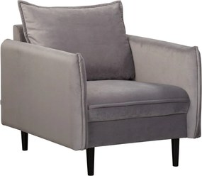 Szürke bársony fotel Juli – Ropez