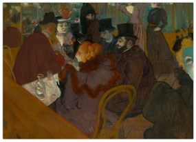 Üveg kép - Henri de Toulouse-Lautrec, At the Moulin Rouge, reprodukciók (70x50 cm)