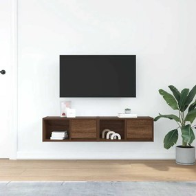 2 db barna tölgy színű szerelt fa TV-szekrény 60x31x25,5 cm