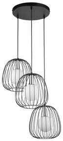 Csillár zsinóron BELL 3xG9/12W/230V fekete/fényezett króm