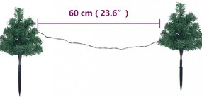 6 db PVC karácsonyi kültéri díszfa meleg fehér LED-ekkel 45 cm