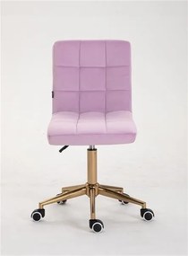 HR7009K Halványlila modern velúr szék arany lábbal