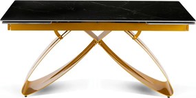 Stół LUIGI Ceramiczny Rozkładany 160-240 cm Czarny márvány/Złoty