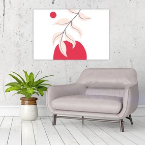 Kép - Rózsaszín virágos absztrakció N⁰2 (90x60 cm)