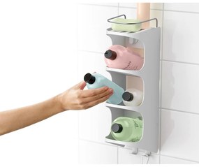Fehér öntapadós műanyag fürdőszoba polc Capsule - Joseph Joseph