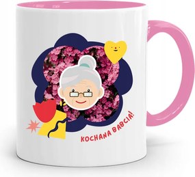 Rózsaszín Bögre Nagymamáknak Szeretett Nagymama Nyomtatott Fotóval