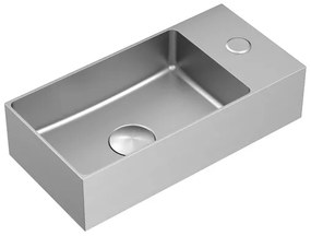 Wallhung washbasin SAT Aurum 36x18 cm brushed steel SATAUR3618BS