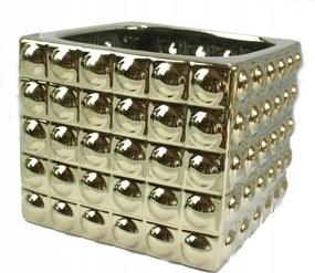 Virágcserép kerámia fedél 3D arany H15