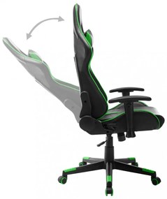 fekete és zöld műbőr gamer szék