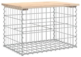 tömör fenyőfa gabion kerti pad 63x44x42 cm