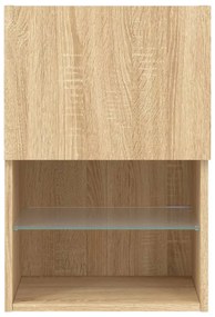 sonoma tölgy színű TV-szekrény LED-lámpákkal 40,5x30x60 cm
