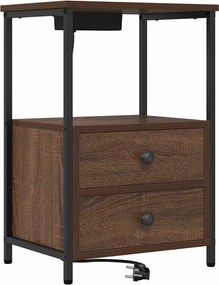 vidaXL Éjjeliszekrény fiókkal Barna Tölgy 40 x 31 x 60 cm Faanyag