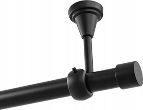 Függönykarnis szimpla Mennyezeti Fém 19mm Fekete Matt 320cm Luna Kerekek Nélkül