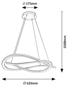 Rabalux 72282 - KALLIRA LED csillár kábelen LED/72W/230V 3000K
