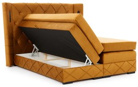 SONO kárpitozott boxspring ágy, 200x200, monolith 84