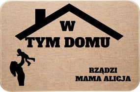 Lenvászon Lábtörlő Ebben A Házban Anya Uralkodik Anya Neve Anyák Napja Ajándék