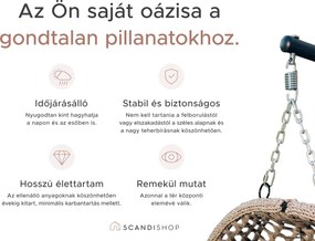 Függőfotel MOLINE fekete állvánnyal, bézs