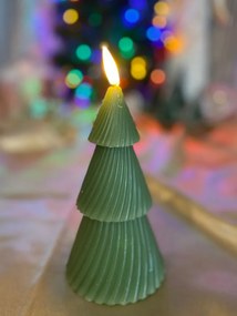 Christmas tree ledes gyertya 15 cm zöld