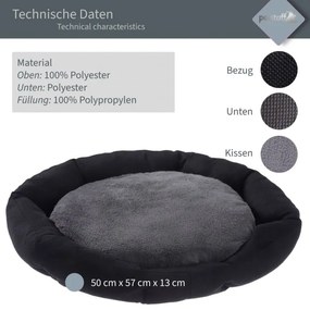 PESTUFF Kutyafekhely Octagon 50 x 57 x 13 cm fekete