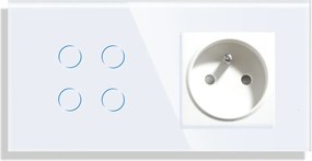 4K NĂ©gyes ĂrintĆkapcsolĂł Konnektorral ĂvegkapcsolĂł Wifi Tuya