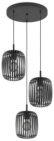 Eglo 900686 - Csillár zsinóron ROMAZZINA 3xE27/40W/230V fekete