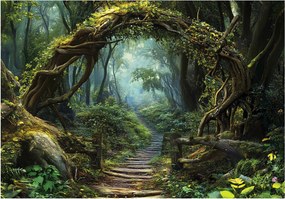 Fotótapéta Út Az Erdőben Természet Fák A Falon Hálószoba Nappali 300x210