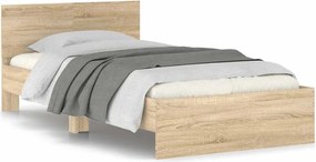 vidaXL sonoma tölgy színű fejtámlás ágykeret matrac nélkül 100x200 cm