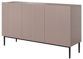 Nicole komód 150 cm - antik rózsaszín MDF / fekete lábak