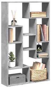 betonszürke szerelt fa könyvespolc 72 x 20 x 120 cm