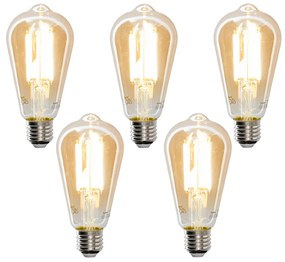 5 db Smart E27 szabályozható Kelvin LED lámpában ST64 goldline 7W 700 lm 1800-4000K